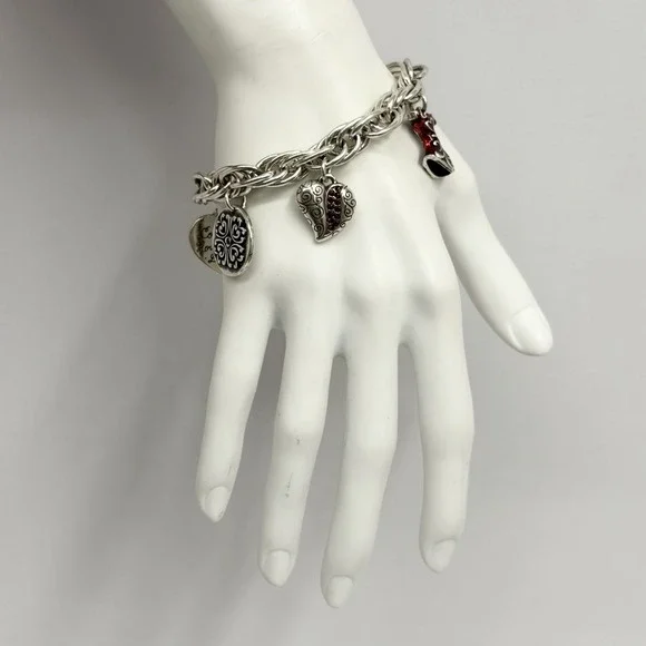 Brighton Heart of Hope Charm Bracelet Courage Love Hope Dream 7 1/2" - 8 1/2" - Picture 8 of 12